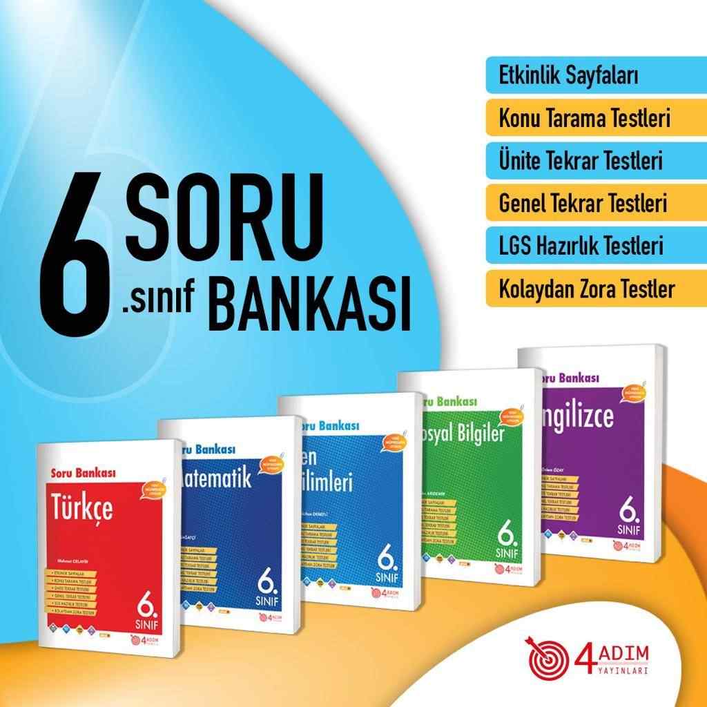 4 Adım Yayınları 6.Sınıf Soru Bankası Seti