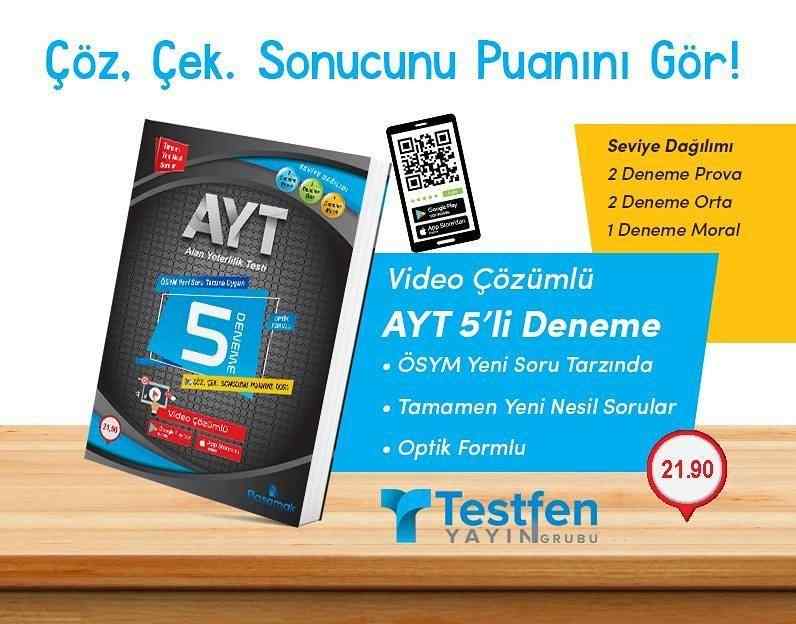 Tyt Optik Formlu 5 Deneme Sinavi Testfen Yayin Grubu